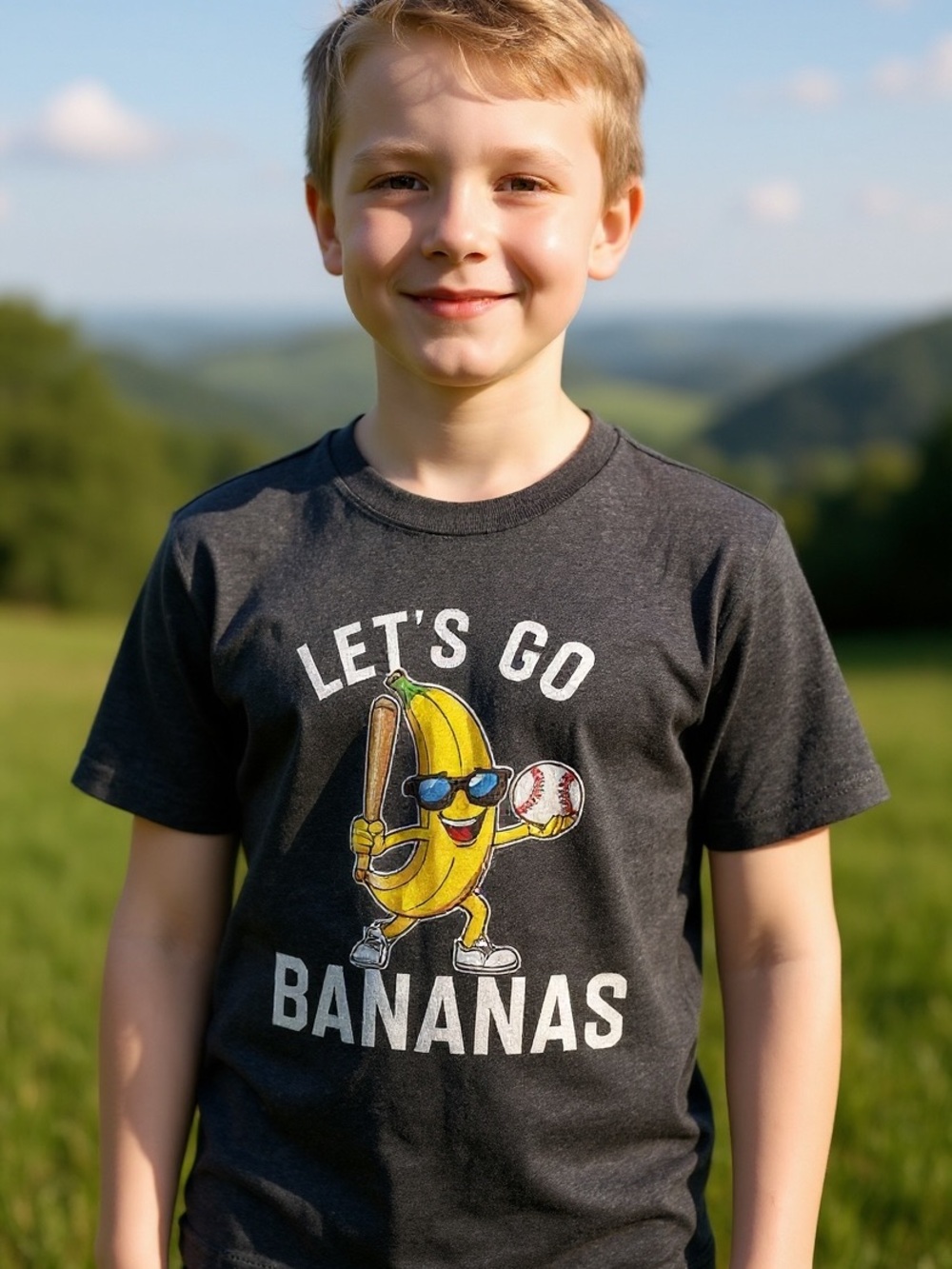 Port and Company Charcoal 'Let's Go Bananas' Graphic Tee